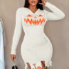 Women's Solid Color Hooded Halloween Fashion Tight Dress