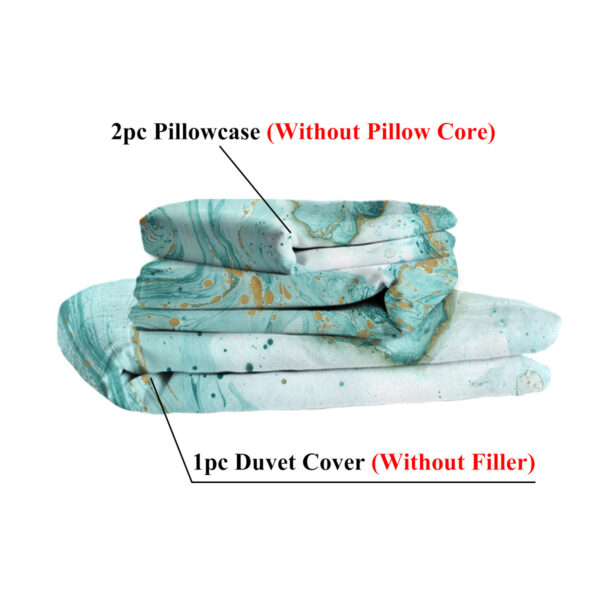 Chic Girly Marble Duvet Cover Mint Gold Glitter Turquoise Bedding Comforter Set Abstract Aqua Teel Blue Duvet Cover