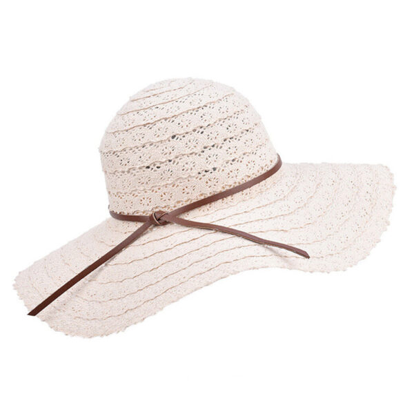 Foldable Women Straw Beach Sun Hat Summer Ladies Travel Wide Brim Cap