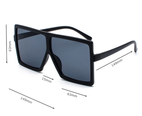 Oversized Square Flat Top Women Very Lrge Ladies Fashion Sunglasses Shade UV400--black-framed Mercury Tablet