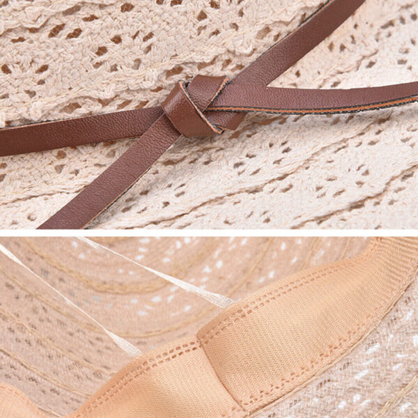 Foldable Women Straw Beach Sun Hat Summer Ladies Travel Wide Brim Cap