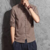 Summer Linen Shirt Men's Long Sleeve