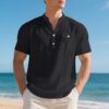 Summer American Linen Men's T-shirt Loose Casual
