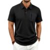 Mens Summer Textured Jacquard Polo Shirt