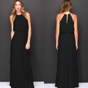 Women  Halter Chiffon Maxi Dress