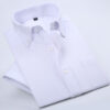 Summer Business Oxford Short-Sleeved Shirt For Men, New Men's Non-Iron Anti-Wrinkle Solid Color Button Collar Men's Short-Sleeved Shirt