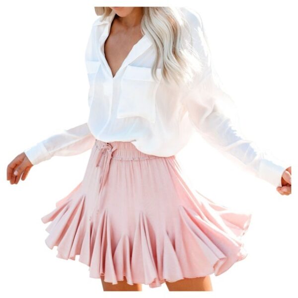 Women Skirt Fashion Prints Floral Elegant Ruffled Chiffon Sk