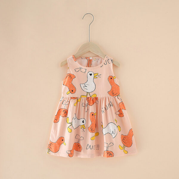 Spring And Summer New Girls' Dresses Pure Cotton