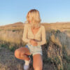 Crop long sleeve ribbed top