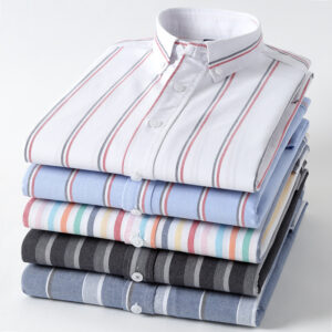 1aa4de25-0a9b-40c1-815c-1f4d2b4739d8.jpg Striped Cotton Oxford Anti-wrinkle Casual Shirt For Men