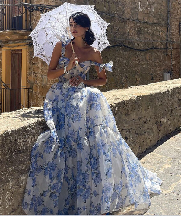 Off-the-shoulder Organza Fairy Long Temperament Dress