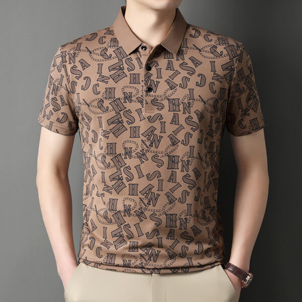 Summer Men's Printed Short-Sleeve Polo Shirt