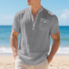 Summer American Linen Men's T-shirt Loose Casual