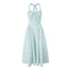 Fashion French Floral Halter Dress Women