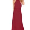 Women  Halter Chiffon Maxi Dress