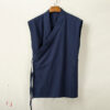 Summer Sleeveless Cardigan Jacket Men Chinese Style V-Neck