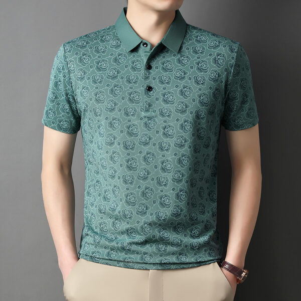 Summer Men's Printed Short-Sleeve Polo Shirt