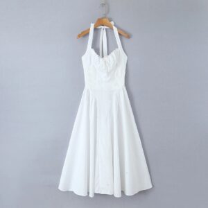 Fashion French Floral Halter Dress Women