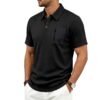 Mens Summer Textured Jacquard Polo Shirt