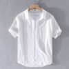 4b05cf65-b228-4861-9703-e09a8e3bca4f.jpg Summer Short Sleeve Linen Shirt For Men