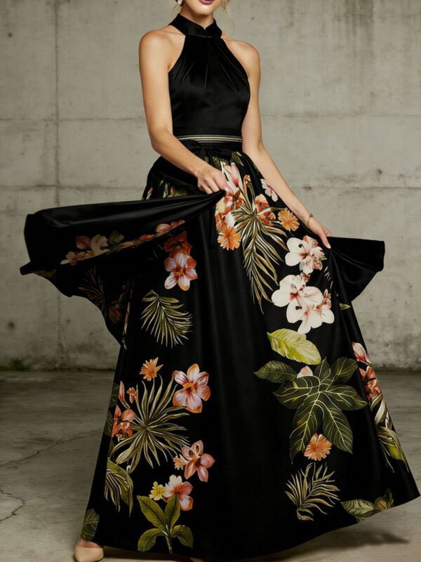 Womens Floral Fashion Casual Dress