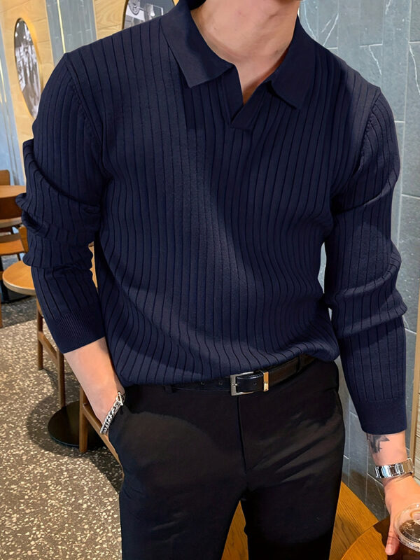 Slim Fit Waffle Knit Polo Shirt