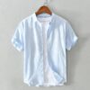 64c5540b-6c30-4a45-8d2e-fbcaab6e3c1e.jpg Summer Short Sleeve Linen Shirt For Men