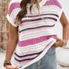 Women's Summer Top Crochet Cap Sleeves