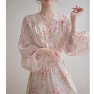 French Silk Loose Maxi Chiffon Dress