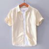 78d54228-eb8b-461a-bdaf-fd7122fcb27b.jpg Summer Short Sleeve Linen Shirt For Men