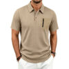 Mens Summer Textured Jacquard Polo Shirt