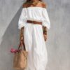 Womens Boat-Neck Sleeveless Casual Cotton-Linen Maxi Dress