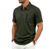 Mens Summer Textured Jacquard Polo Shirt