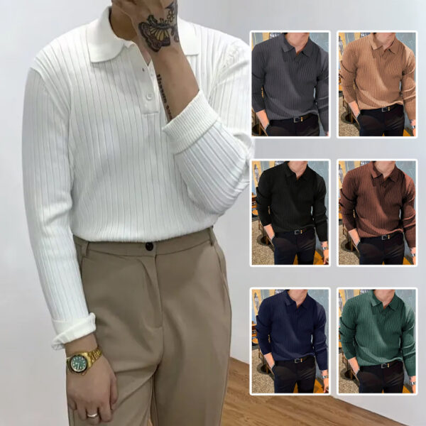 Slim Fit Waffle Knit Polo Shirt