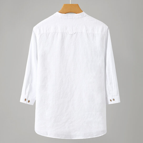 Summer Linen Top  Stand-up Collar Shirt For Men