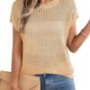 Women's Summer Top Crochet Cap Sleeves