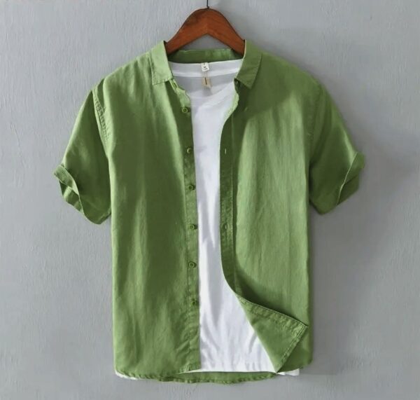 9ec1e7b0-b767-48a8-a62e-25ffe4aead79.jpg Summer Short Sleeve Linen Shirt For Men