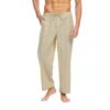 ae442683-b5ea-405e-955a-d2b5a02cf860.jpg Casual Linen Cotton Trousers For Men