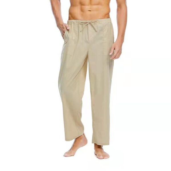 ae442683-b5ea-405e-955a-d2b5a02cf860.jpg Casual Linen Cotton Trousers For Men