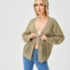 Women's Hollow Out Open Front Knit Lightweight Cardigan