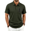Mens Summer Textured Jacquard Polo Shirt