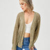 Women's Hollow Out Open Front Knit Lightweight Cardigan
