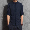 Summer Linen Shirt Men's Long Sleeve