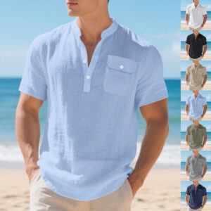 d689883e-2498-41e5-9aa1-42a931e56722.jpg Summer American Linen Men's T-shirt Loose Casual