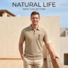Mens Summer Textured Jacquard Polo Shirt