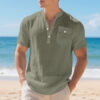 Summer American Linen Men's T-shirt Loose Casual