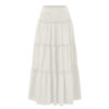 Three Tier Ruffled Cotton Linen Maxi Dress