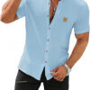 Fashion Summer Button Linen New Men's Shirt