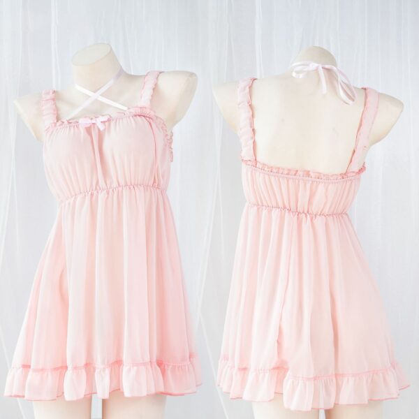 Seductive Semi-sheer Backless Chiffon Dress