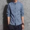 Summer Linen Shirt Men's Long Sleeve